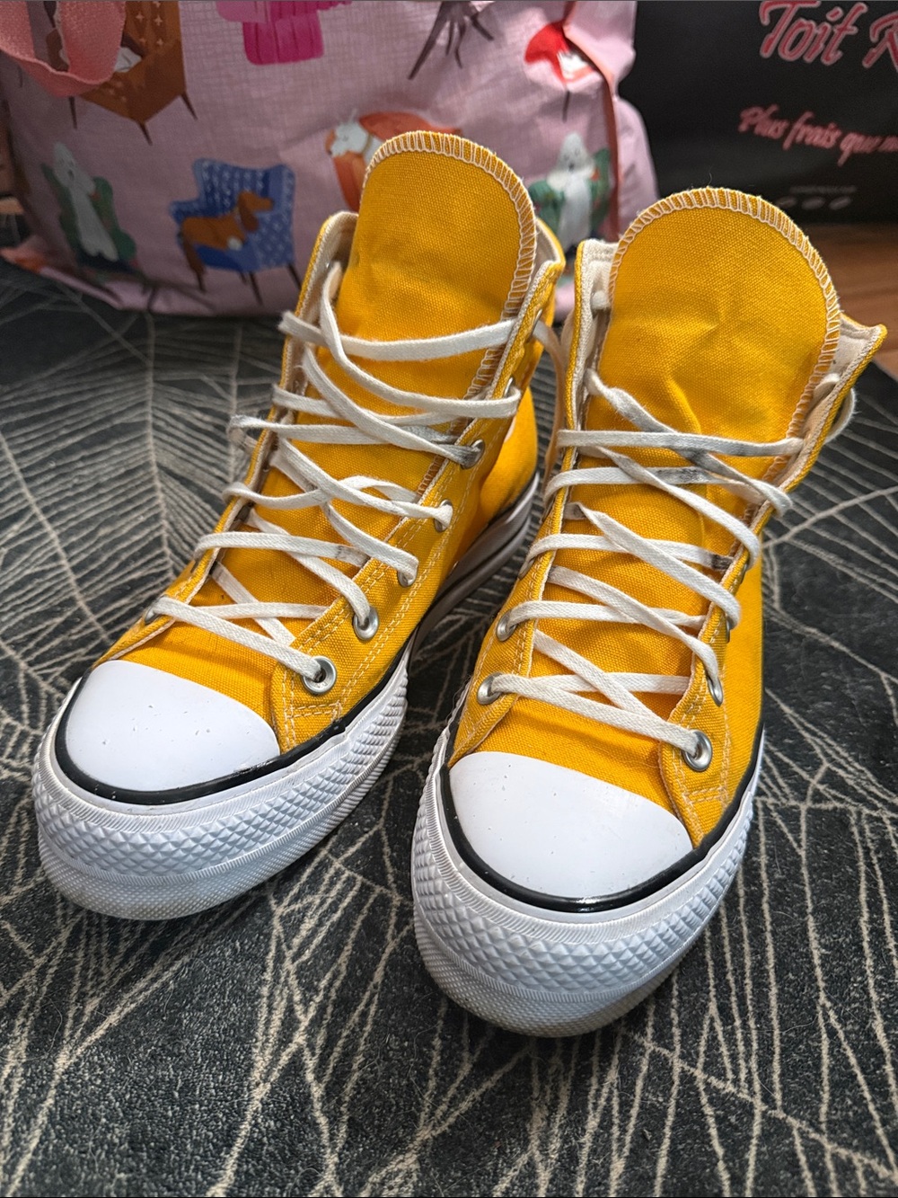 Converse Yellow High-Top Canvas Sneakers for Women